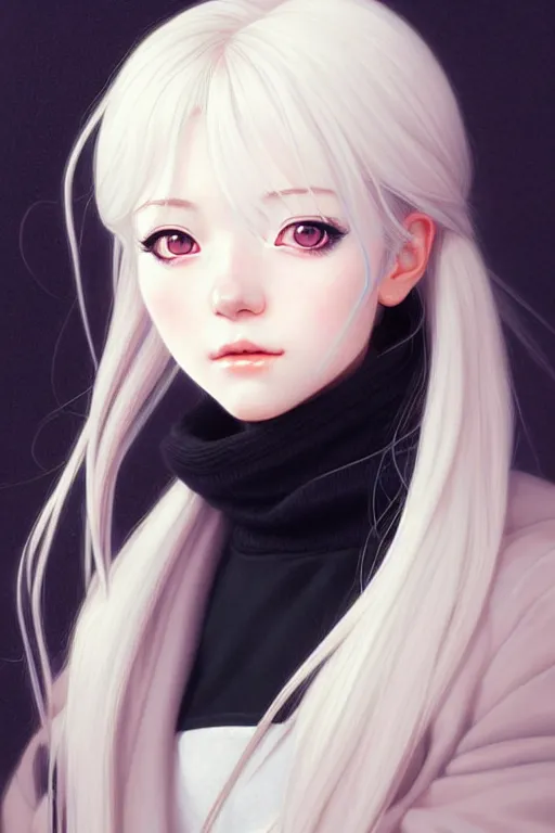 Prompt: portrait Anime girl, cute-fine-face, white-hair pretty face, realistic shaded Perfect face, fine details. Anime. realistic shaded lighting by Ilya Kuvshinov and Gustav Klimt