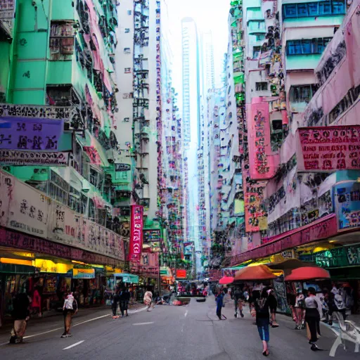 Image similar to a street on Mong Kok, Hong Kong during the day