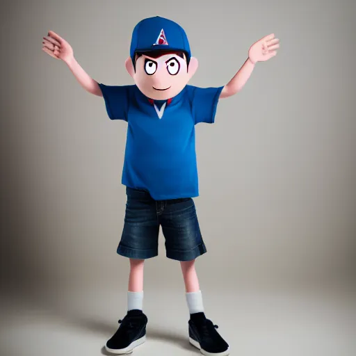 Image similar to dipper from gravity falls in real life, high definition, studio photography, studio lighting