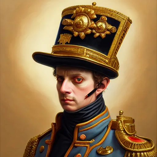 Image similar to youtuber general sam dressed as napoleon, intricate, highly detailed, centered, digital painting, artstation, concept art, smooth, sharp focus, illustration, artgerm, tomasz alen kopera, peter mohrbacher, donato giancola, joseph christian leyendecker, wlop, boris vallejo