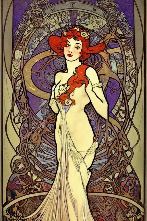 Prompt: beautiful art nouveau painting of princess peach by mucha