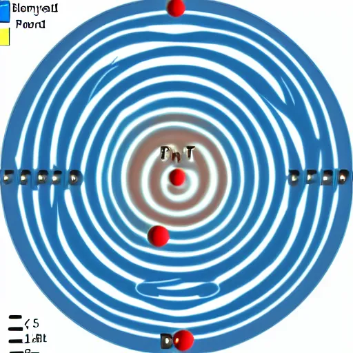 Prompt: large circle encircled by hundreds of smaller circles, coherent, bohr model of an atom