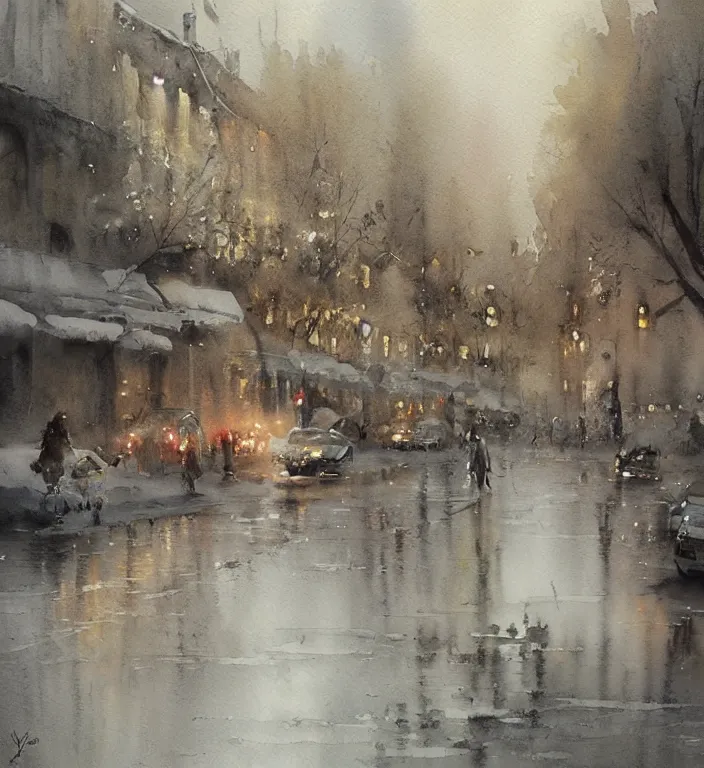 Prompt: a beautiful watercolor painting by Joseph Zbukvic