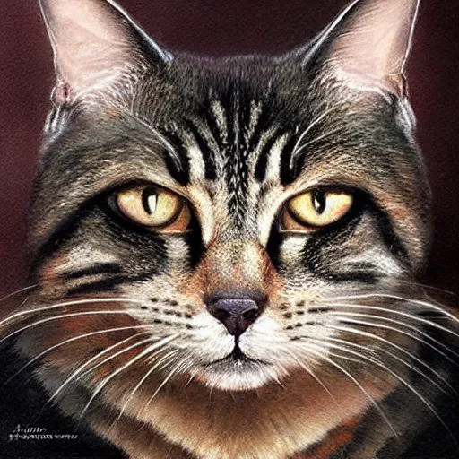 Image similar to portrait of a swat cat, highly detailed, shallow depth of field, art by artgerm and greg rutkowski