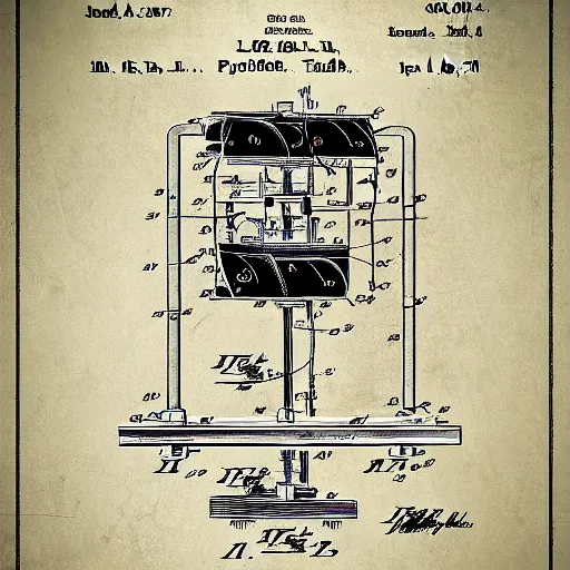 Image similar to a patent poster for a goldberg time machine.