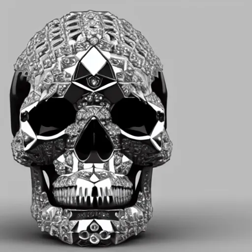 Prompt: render of a diamond skull