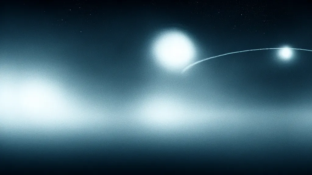 Image similar to particles fly in space to the planet earth, fog, volumetric lighting, mystique, atmospheric, sharp focus, ultra detailed, noir art house, 4 k, cinematic, 3 5 mm