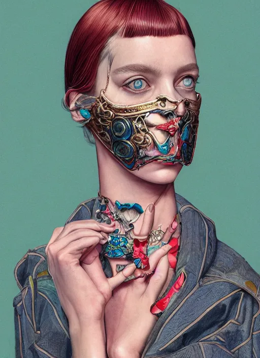 Image similar to fashion portrait :: by Martine Johanna and Simon Stålenhag and Chie Yoshii and Kenneth Willardt and wlop and Casey Weldon :: ornate, dynamic, particulate, rich colors, intricate, harper's bazaar, elegant, highly detailed, centered, artstation, smooth, sharp focus, octane render, 3d