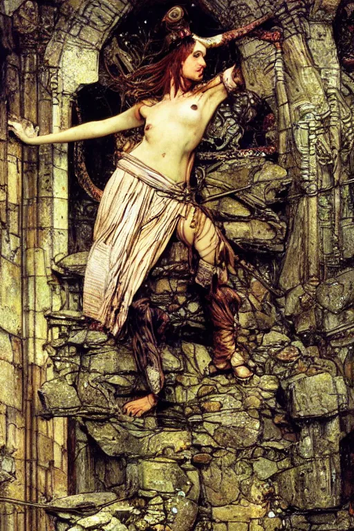 Image similar to basilisk at stone ruins by lawrence alma tadema and rick berry and norman rockwell and jason fabok and greg staples and nc wyeth