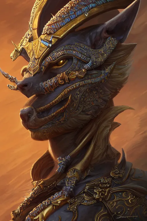 Prompt: a portrait of a anthropomorphic an ancient anubis goddess, D&D, fantasy, intricate, highly detailed, digital painting, artstation, concept art, smooth, sharp focus, illustration, art by artgerm