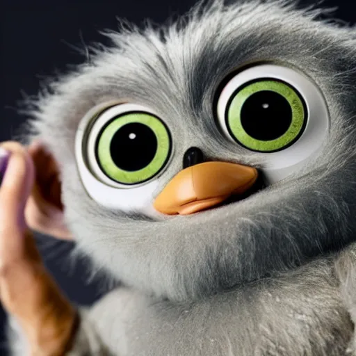 Image similar to A Furby gollum designed by Apple Inc, studio photography