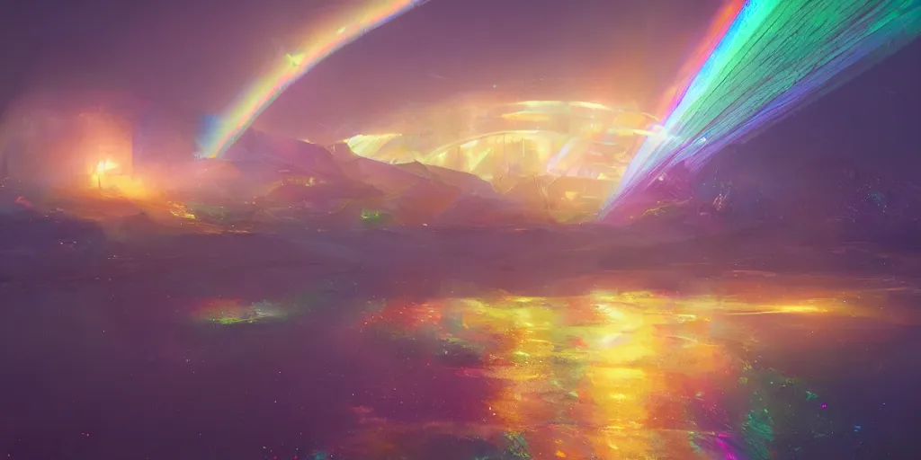 Prompt: rainbow prism, ultra high detailed, glowing lights, oil painting, Greg Rutkowski, Charlie Bowater, Beeple, unreal 5, DAZ, hyperrealistic, octane render, dynamic lighting, fantasy art