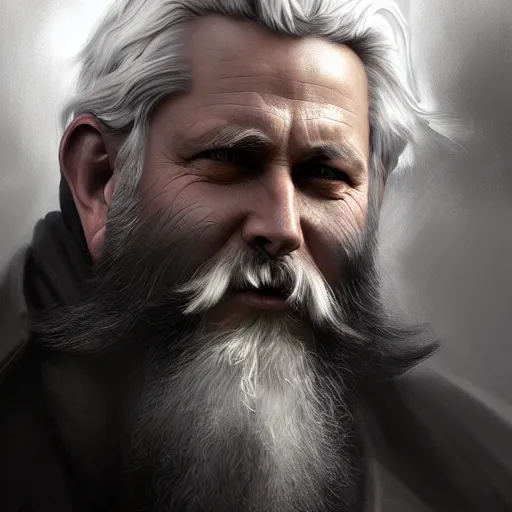 Prompt: an epic portrait of modern version of Odin, casual clothes, long grey beard, Huginn and Muninn flying above, by Stanley Artgerm Lau, Diego Gisbert Llorens, Mark Brooks, Charlie Bowater, very detailed face, insanely detailed and intricate, vivid and vibrant, highly detailed, cinematic lighting, concept art, artstation