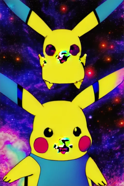 Image similar to galaxy colored pokemon of a space colored pikachu, beautiful detailed realistic cinematic character concept fashion portrait, gonzalez, 8 k