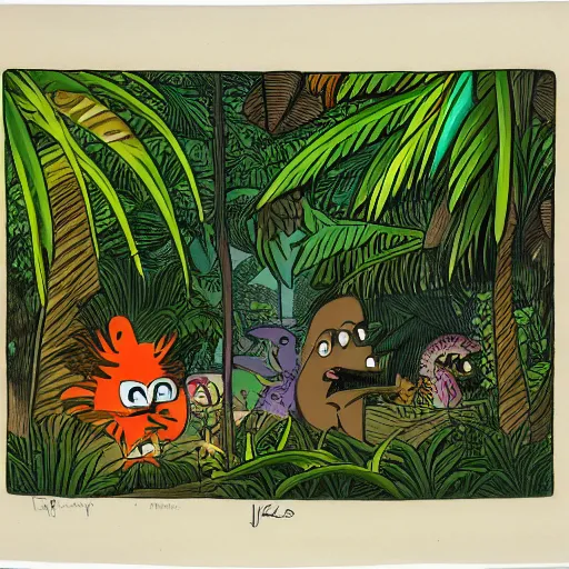 Prompt: jungle scene, style of John Kricfalusi