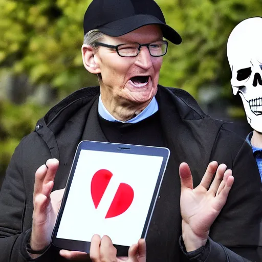 Prompt: tim cook as the grim reaper