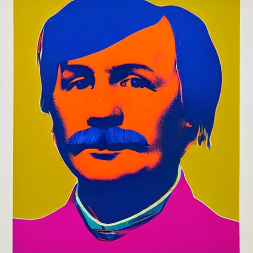 Prompt: nikolai gogol by andy warhol