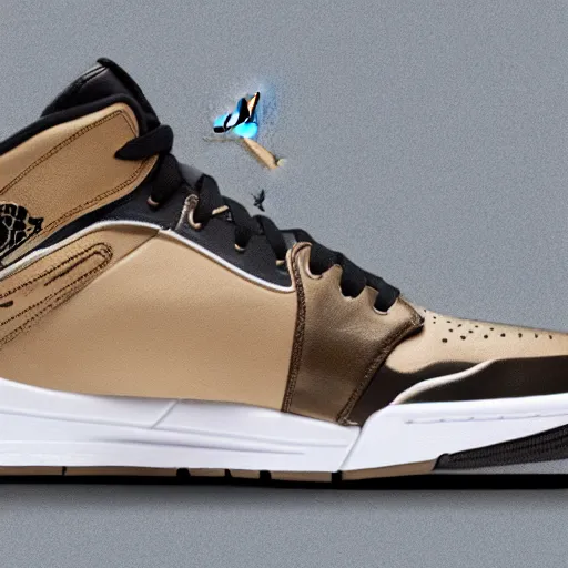 Image similar to jordan sneakers based off sand