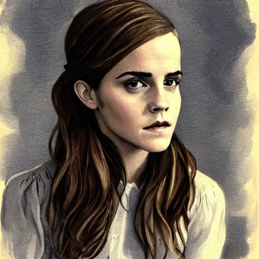 Prompt: emma watson, painting by walt whitman