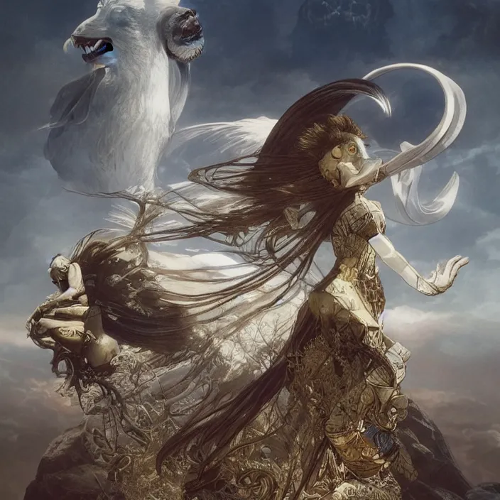 Image similar to bauhaus style neverending story, ultra realistic, concept art, intricate details, serious, highly detailed, photorealistic, octane render, 8 k, unreal engine, art by todd mcfarlane and artgerm and greg rutkowski and alphonse mucha