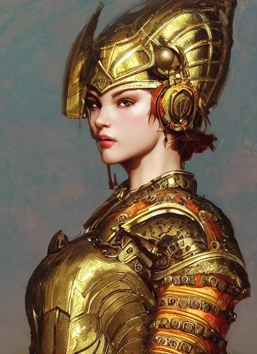 Prompt: portrait of an ancient roman character in incredible rich ornate armor, by ilya kuvshinov, by thomas lawrence, by bayard wu, trending on artstation, masterpiece