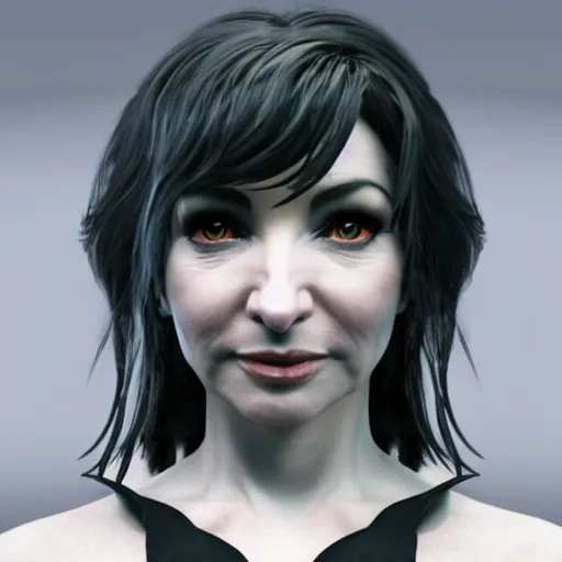 Prompt: Kate Bush as a Square Enix Villain 2005 JRPG cinema 4d render, Ray tracing reflection, natural lighting, Unreal Engine award winning photography