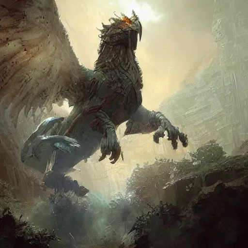 Image similar to giant griffin, epic fantasy style art by Craig Mullins, fantasy epic digital art, epic fantasy card game art by Greg Rutkowski