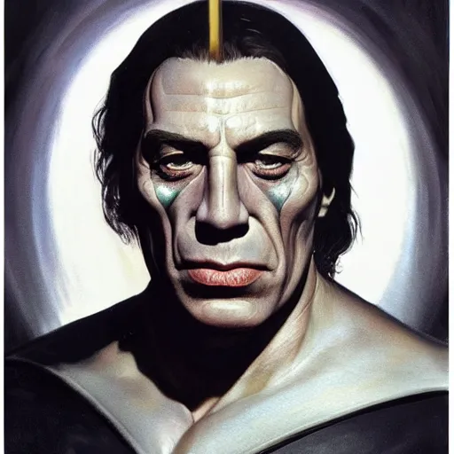 Prompt: ultra realistic portrait painting of javier bardem as lord voldemort, art by frank frazetta, 4 k, ultra realistic, highly detailed, epic lighting