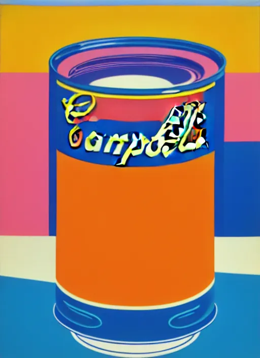 Image similar to campbell's soup by shusei nagaoka, kaws, david rudnick, airbrush on canvas, pastell colours, cell shaded, 8 k