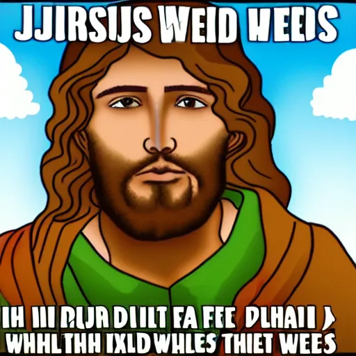 Image similar to jesus using weed