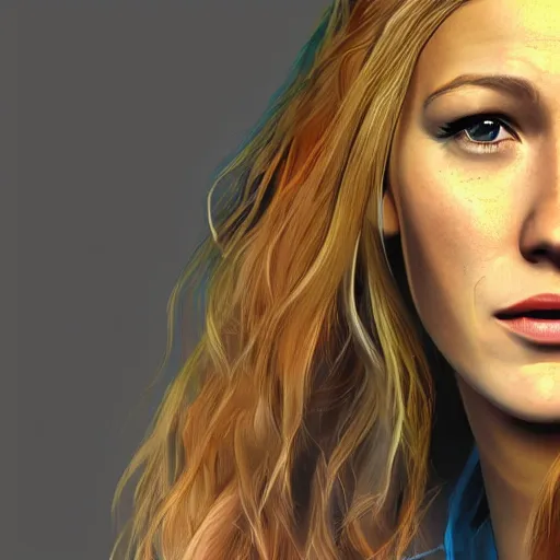 Image similar to blake lively portrait, gta, game, character, highly detailed, 8 0 s