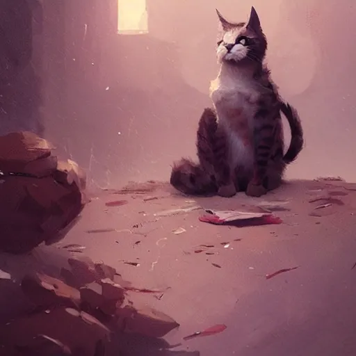 Image similar to 🐈,Greg rutkowski, Trending artstation, cinematográfica, digital Art