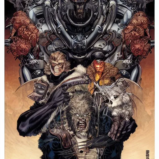 Image similar to portrait of beast from xmen, symmetrical, by yoichi hatakenaka, masamune shirow, josan gonzales and dan mumford, deayami kojima, takato yamamoto, barclay shaw, karol bak, yukito kishiro