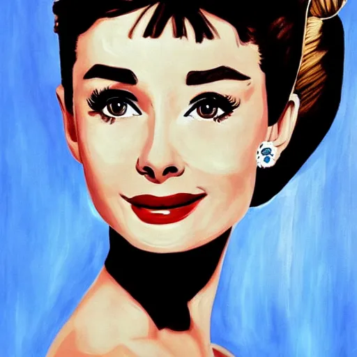 Image similar to a painting of audrey hepburn by paul edwards