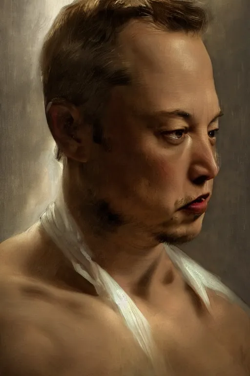 Prompt: beautiful oil matte portrait painting, elon musk as the god emperor of ancient rome, art by anders zorn, wonderful masterpiece highly detailed, beautiful cinematic light deep focus, elegant, digital painting, smooth, sharp focus, golden ratio, dramatic illumination, ultra realistic, 8 k, art by artemisia lomi gentileschi and caravaggio