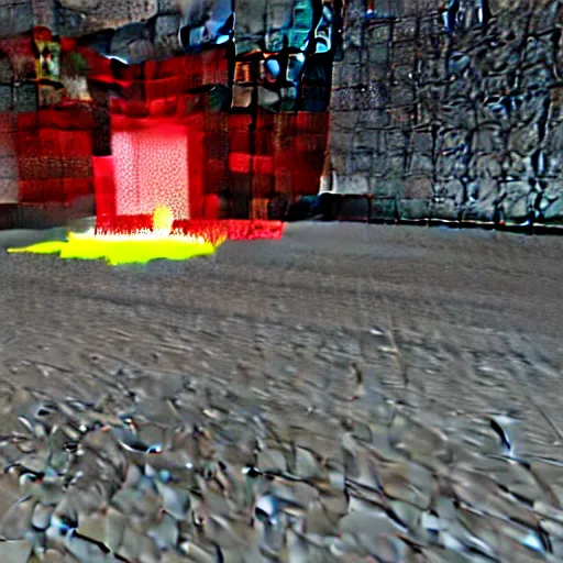 Image similar to The floor is minecraft lava themed livingroom