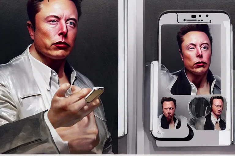 Image similar to hyperrealism aesthetic ridley scott and denis villeneuve style photography of a detailed hyperrealism elon musk, siting on a detailed hyperrealism toilet and scrolling his detailed smartphone in hyperrealism scene from detailed art house movie in style of alejandro jodorowsky and wes anderson