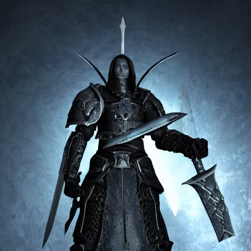 Prompt: A medieval fantasy death knight with large greatsword in hands based on Elden Ring design by Kentaro Miura, extremely detailed, upscaled, 8k resolution, dark, glowing black weapon, destruction