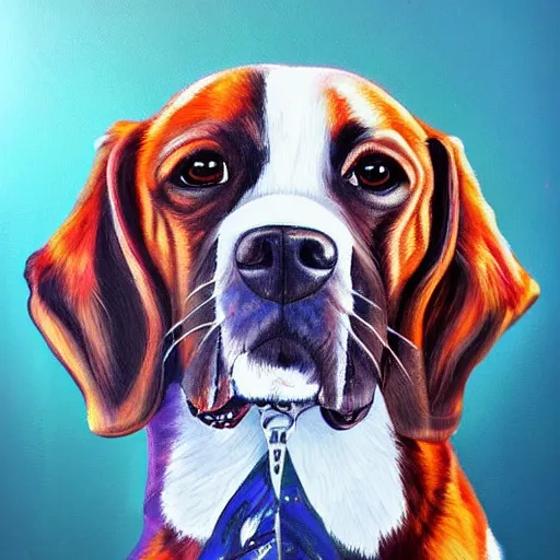 Image similar to ultra detailed painting of a dog