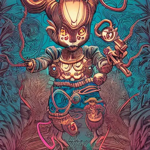 Image similar to Asura by James Jean and dan mumford and strongstufftom