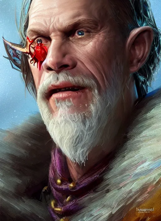 Image similar to john malkovich, ultra detailed fantasy, dndbeyond, bright, colourful, realistic, dnd character portrait, full body, pathfinder, pinterest, art by ralph horsley, dnd, rpg, lotr game design fanart by concept art, behance hd, artstation, deviantart, hdr render in unreal engine 5