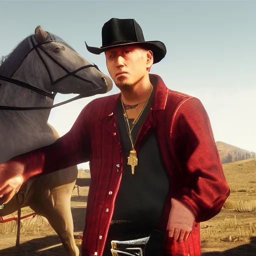 Prompt: Eminem in red dead redemption 2 4k detail