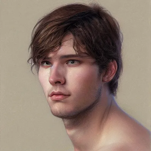 Image similar to Swedish 22 year old male with messy light brown hair and face stubble portrait art by Donato Giancola and Bayard Wu, digital art, trending on artstation, 4k