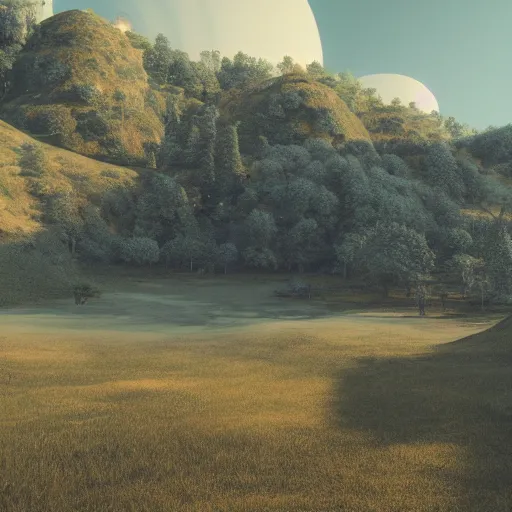 Prompt: A beautiful landscape, by beeple and Bjorn barends, octane render