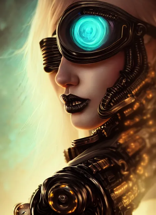 Image similar to soft lustrous ebony ivory biotech raver gutter punk gothic cyborg, golden ratio, details, scifi, fantasy, cyberpunk, intricate, decadent, highly detailed, digital painting, octane render, artstation, concept art, smooth, sharp focus, illustration, art by artgerm, loish, wlop