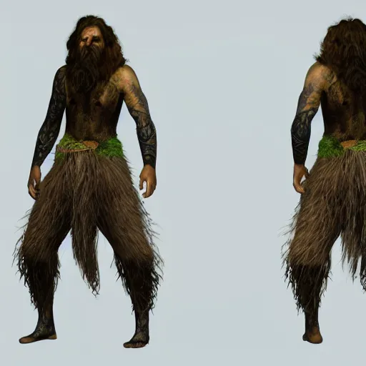 Prompt: male firblog druid with vinas as hair fantasy detailed unreal engine