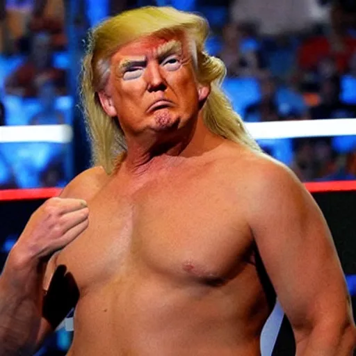 Image similar to donald trump as wwe wrestler