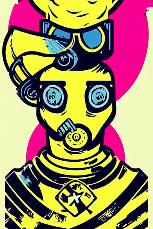 Image similar to fallout 7 6 retro futurist illustration art by butcher billy, sticker, colorful, illustration, highly detailed, simple, smooth and clean vector curves, no jagged lines, vector art, smooth andy warhol style