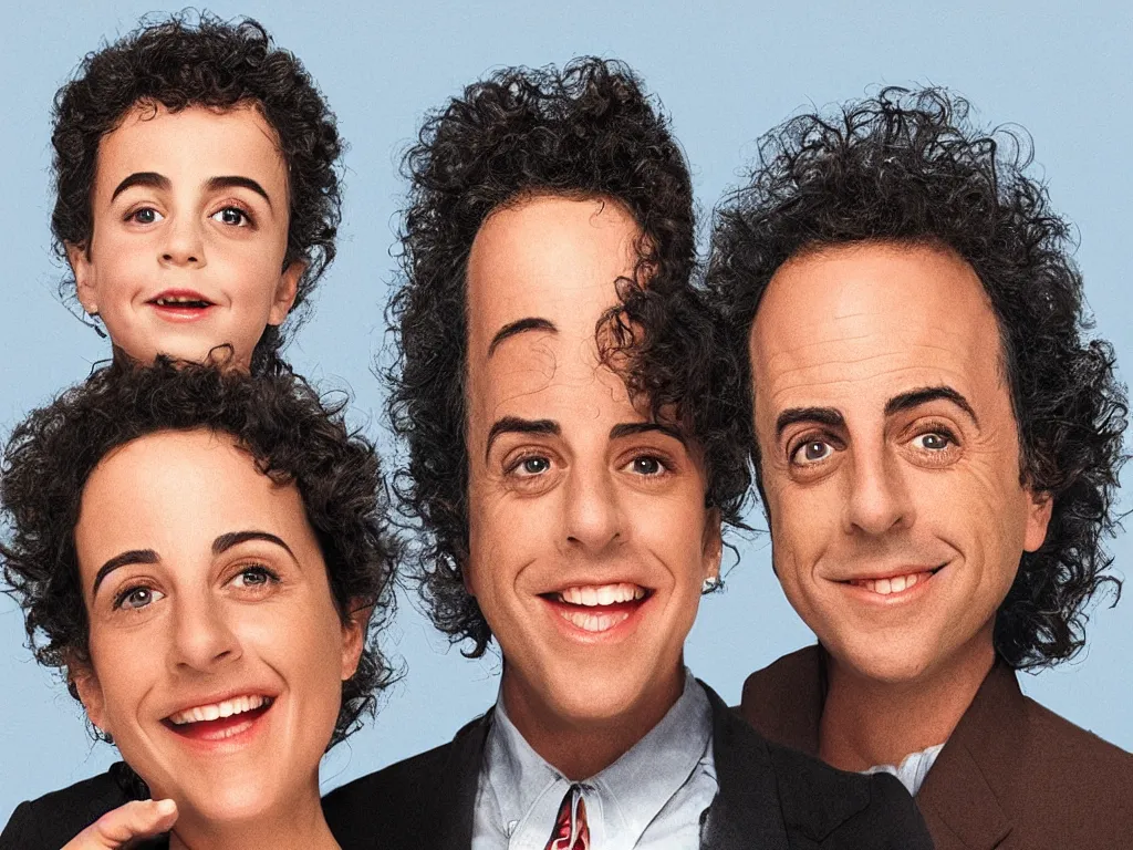 Image similar to The child of Jerry Seinfeld and Elaine Benes, highly detailed, 8kHDR, megapixel,