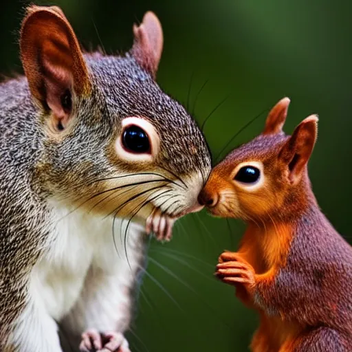 Image similar to a realistic squirrel with a human baby as it ’ s head